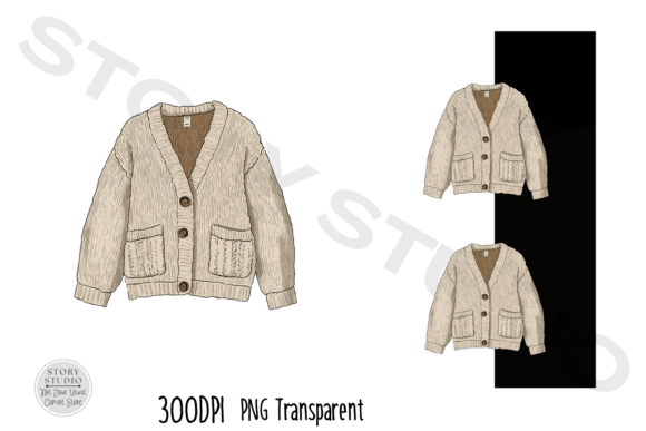 Download Cozy Beige Knitted Cardigan Clipart - Clipart Collection