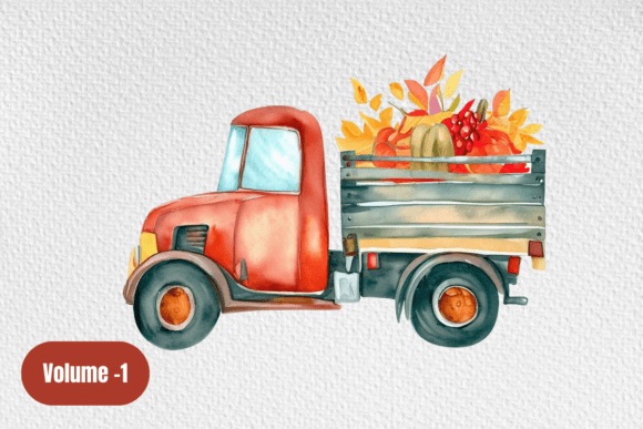 Download Watercolor Fall Harvest Truck Clipart - Clipart Collection
