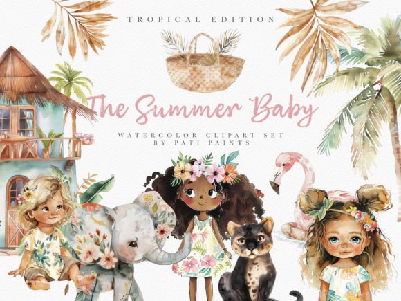 Download Boho Summer Baby Clipart Bundle - Clipart Collection