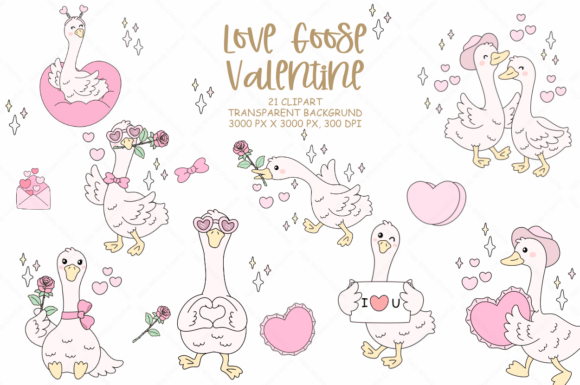 Download Love Goose Valentine Clipart - Clipart Collection