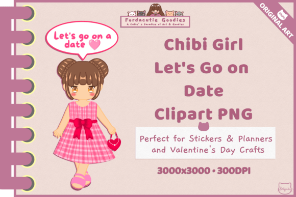 Download Chibi Girl Let's Go on Date Clipart PNG - Clipart Collection