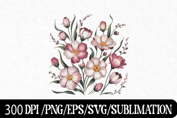 Download Vintage Hand-Drawn Flower Clipart - Clipart Collection