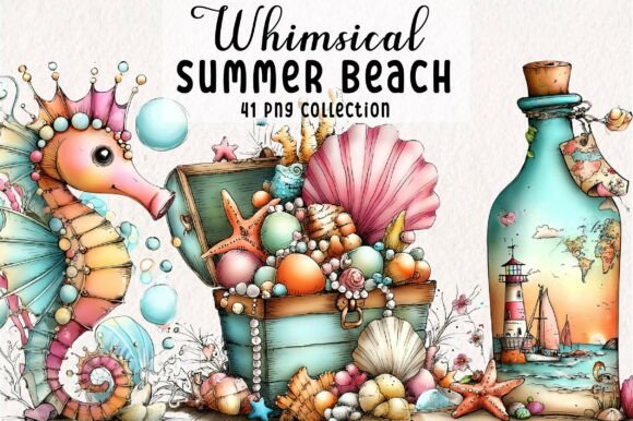 Download Whimsical Summer Beach Clipart - Clipart Collection