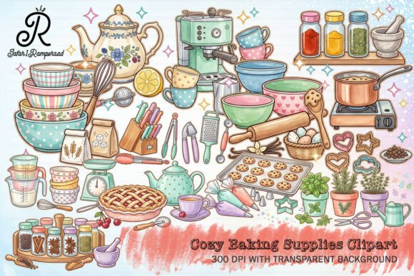 Download Cozy Baking Supplies Clipart - Clipart Collection
