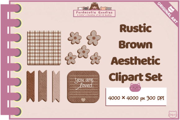 Download Rustic Brown Aesthetic Clipart Set - Clipart Collection