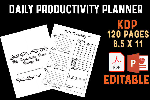 Download Daily Productivity Planner Kdp Printable - Productivity planner Collection
