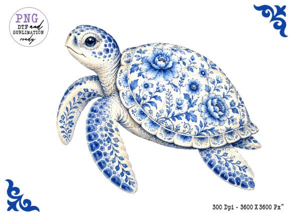 Download Chinoiserie Ocean Turtle Clipart PNG - Clipart Collection