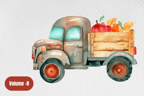 Download Watercolor Fall Harvest Truck Clipart - Clipart Collection