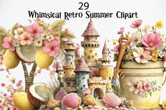 Download Whimsical Retro Summer Clipart - Clipart Collection