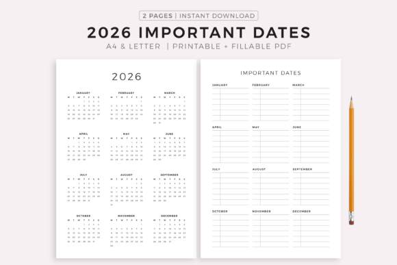 Download 2026 Calendar and Important Dates - Dates Collection