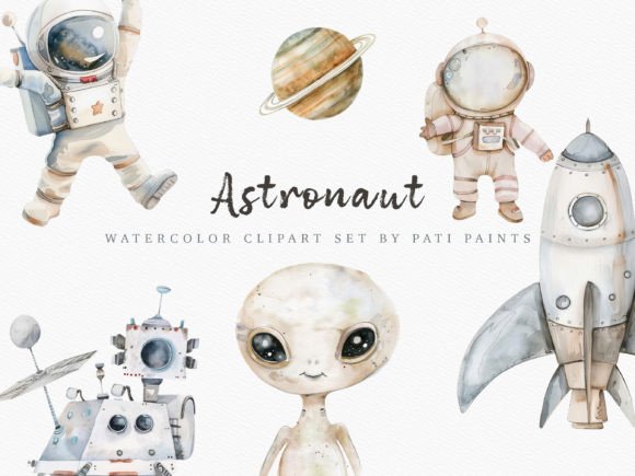Download Nursery Astronaut Clipart Bundle - Clipart Collection