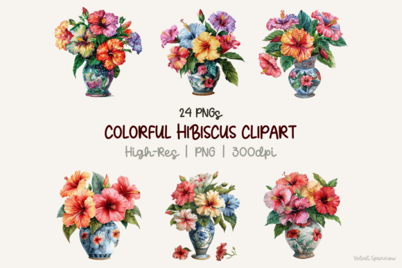 Download Colorful Hibiscus Clipart 24 Png - Clipart Collection