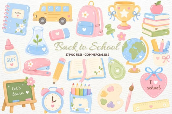 Download Back to School Supplies Nursery Clipart - Clipart Collection