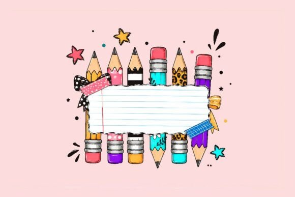Download Pencil Supplies Clipart Frame Design - Clipart Collection